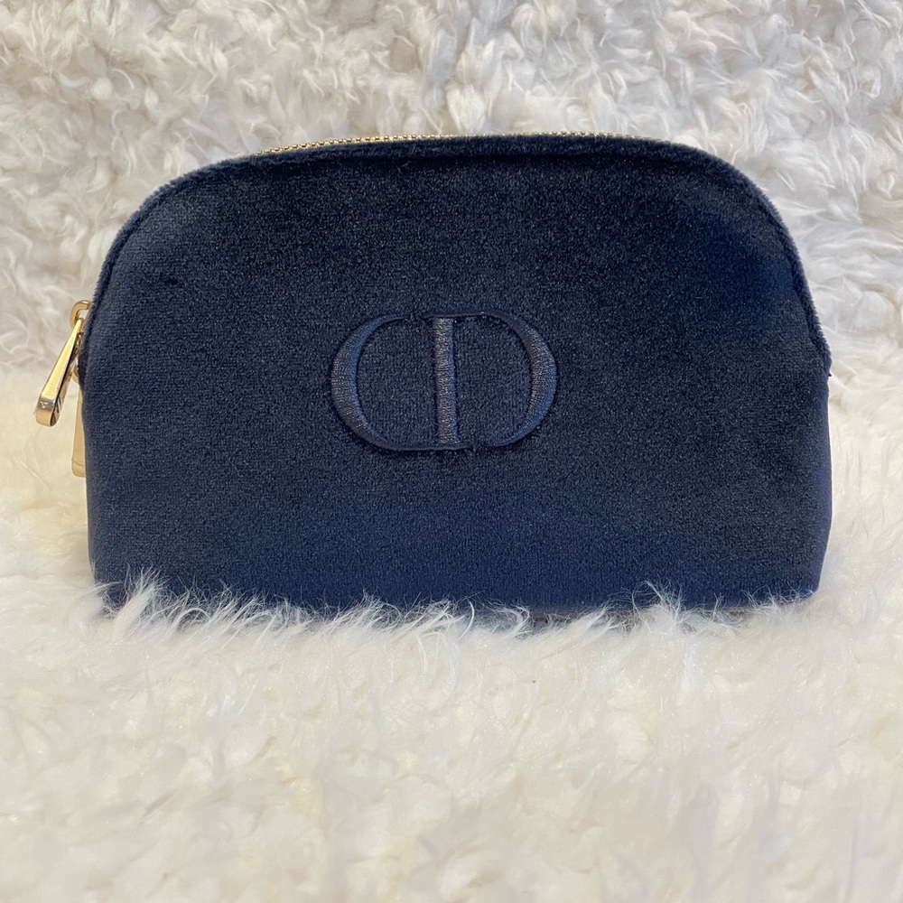 Dior Navy Blue Velvet Pouch